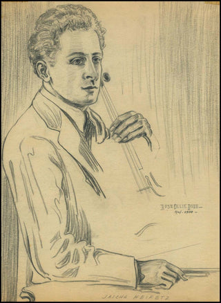 [Heifetz, Jascha. (1901–1987)] Original 1940 Portrait Drawing