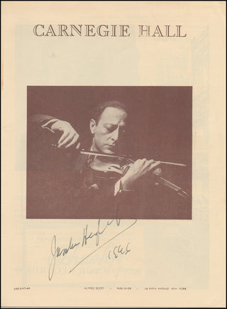 Heifetz, Jascha. (1901–1987) Signed Photograph