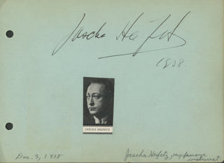 Heifetz, Jascha. (1901–1987) Autograph Signature