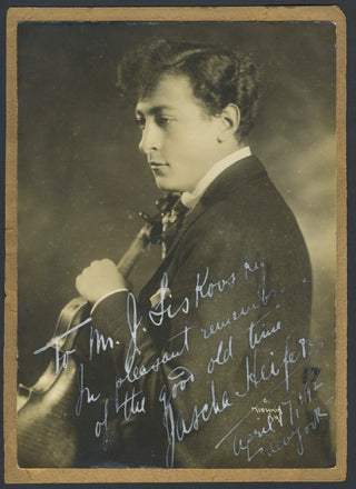 Heifetz, Jascha. (1901–1987) Signed Photograph to a Fellow Auer Student