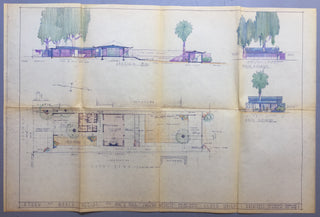 [Heifetz, Jascha. (1901–1987)] Wright Jr., Frank Lloyd. (1890–1978)  Original 1961 Architectural Plans for a House for the Heifetz Family