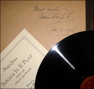 Heifetz, Jascha. (1901–1987) Signed Richard Strauss Recording