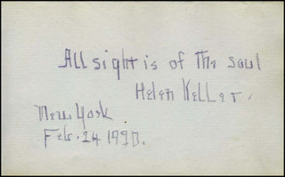 [History & Science] Keller, Helen. (1880 - 1968) Autograph Quotation