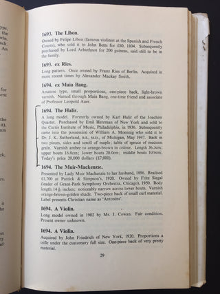 [Violin] [Stradivari, Antonio. (1644–1737)] Henley, W. Antonio Stradivari: His Life and Instruments