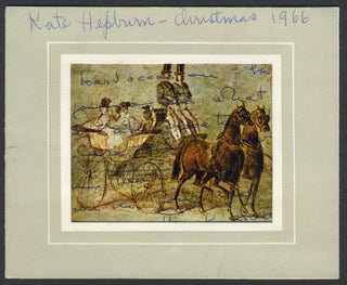 Hepburn, Katharine. (1907–2003) [Ferber, Edna. (1885–1968)] Autograph Christmas Card to Edna Ferber