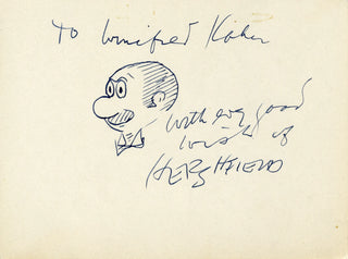 Hershfield, Harry. (1885-1974) Autograph Signature with Caricature Self-Portrait