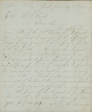 [Piano History] Herz, Henri. (1803–1888) Autograph Letter Signed regarding pianos for sale.