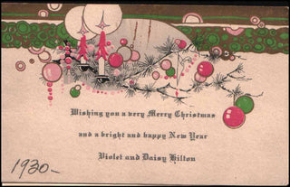 [Holiday] [Film & Theatre] Hilton, Daisy & Violet. (1908 - 1969) Printed Christmas Card