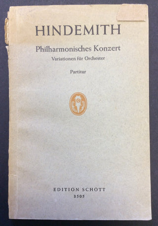 Hindemith, Paul. (1895-1963) Philharmonisches Konzert; Variationen für Orchester