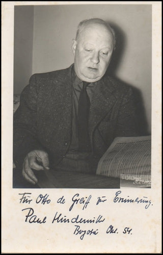 Hindemith, Paul. (1895-1963) Signed Photograph