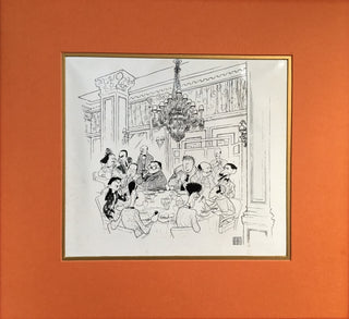 [Algonquin Round Table] Hirschfeld, Al. (1903-2003) "Lunch at the Algonquin Round Table" - Hirschfeld Cartoon