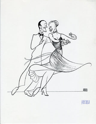 [Astaire, Fred. (1899–1987) & Rogers, Ginger. (1911–1995)] Hirschfeld, Al. (1903–2003) Signed Hirschfeld Caricature of Astaire and Rogers