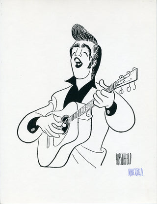 [Presley, Elvis. (1935-1977)] Hirschfeld, Al. (1903-2003) Signed Hirschfeld Caricature of Elvis