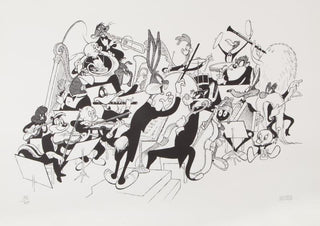 [Musical Iconagraphy] Hirschfeld, Al. (1903–2003) "Warner Brothers Orchestra" - Signed Looney Tunes Lithograph