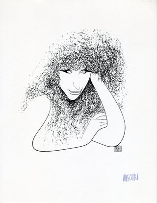 [Streisand, Barbra. (b. 1942)] Hirschfeld, Al. (1903–2003) Signed Hirschfeld Caricature of Barbra Streisand