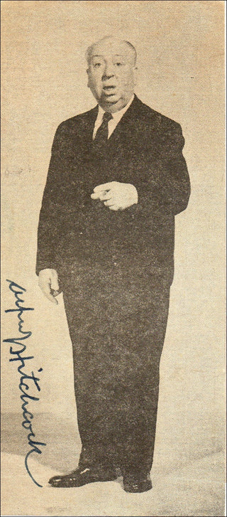 Hitchcock, Alfred. (1899 - 1980) Signed Newspaper Photograph