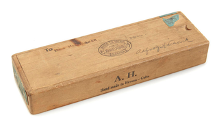 [Dance & Film] Hitchcock, Alfred. (1899 - 1980) Alfred Hitchcock Cigar Box - SIGNED