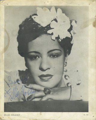 [Jazz & Song] Holiday, Billie. (1915-1959) Early Signed Photograph