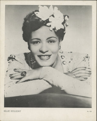 Holiday, Billie. (1915–1959) Early Promotional Photograph with Name Misspelling