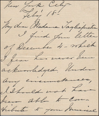 Homer, Louise. (1871-1947) Autograph Letter to Teresa Carreño