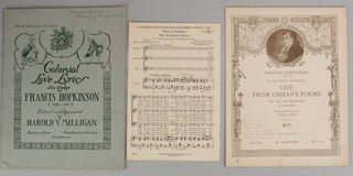 Hopkinson, Francis. (1737–1791) Sheet Music and Ephemera from "our first American Composer"