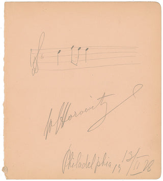 [Rachmaninoff, Sergei. (1873–1943)] Horowitz, Vladimir. (1903–1989) Piano Concerto No. 3 in D minor, Op. 30 - Autograph Musical Quotation from the year of his American Debut