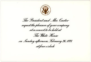 [Horowitz, Vladimir. (1903–1989) & Steinway, John H. (1917?–1989)] White House Invitation to Steinway for Horowitz's Golden Jubilee