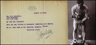 Houdini, Harry. (1874-1926) [Montez, Lola. (1821 - 1861)] Signed Letter requesting material of Lola Montez