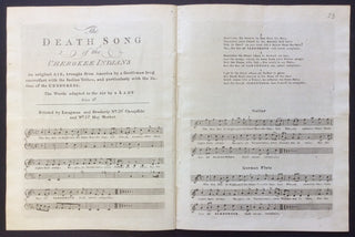 [Cherokee Indians] [Hunter, Anne. (1742-1821)] The Death Song of the Cherokee Indians - Original Sheet Music