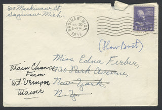 [Show Boat] [Ferber, Edna. (1885–1965] Hunter, Beulah. Autograph Letter from the Actress who was Inspiration for "Show Boat"