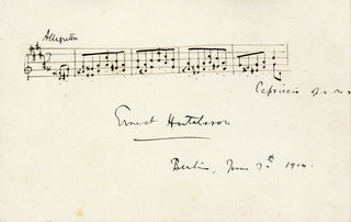 Hutcheson, Ernest. (1871-1951) Capriccio op. 4 - Autograph Musical Quotation