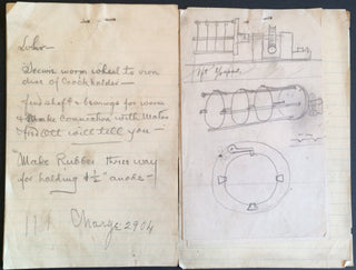 Edison, Thomas. (1847–1931) Important Archive of Autograph Letters, Original Diagrams and Instructional Sketches for Disc Record Manufacture