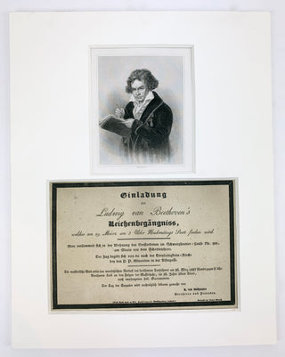 [Beethoven, Ludwig van. (1770–1827)] Einladung zu Ludwig van Beethoven’s Leichenbegängniss. ORIGINAL INVITATION TO BEETHOVEN'S FUNERAL