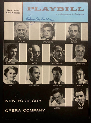 Blitzstein, Marc. (1905–1964) & Giannini, Vittorio. (1903–1966) & Moore, Douglas. (1893–1969) Signed Playbill