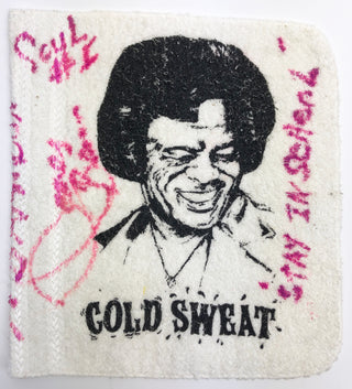 Brown, James. (1933-2006) Signed Portrait 'Cold Sweat' Towel!