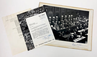 [Nuremberg Trial] D'Addario, Ray. (1920–2011) Signed Nuremberg Trial Photograph with Typed Letter Signed