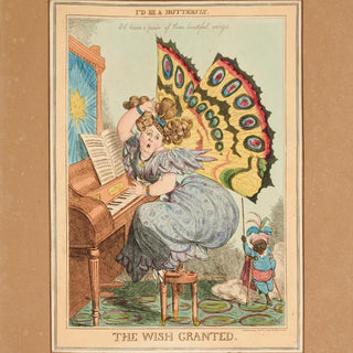 [Piano] Heath, William. (1794 - 1840)  [ATTRIBUTED TO] [McLean, Thomas. (1788–1875)] "I'd Be a Butterfly... The Wish Granted" - Original Print