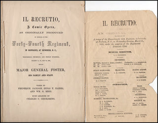 [Civil War] Haines, Zenas T. et al. Two programs for the 44th Massachusetts Regiment opera, "Il Recrutio."