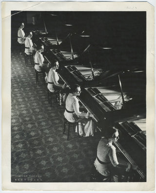 [Piano] [Myers, Estrild Raymona. (1909 - 1972)] Unusual Photograph of Mirrored Pianist!