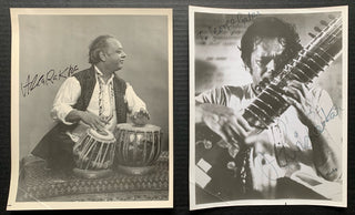 [Indian Music] Shankar, Ravi. (1920-2012) & Rakha, Alla. (1919–2000) Signed Photographs