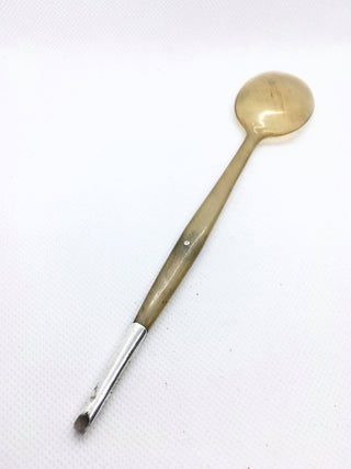 [Whistle Spoon] Antique Edwardian Novelty Horn and Silver Whistle Spoon