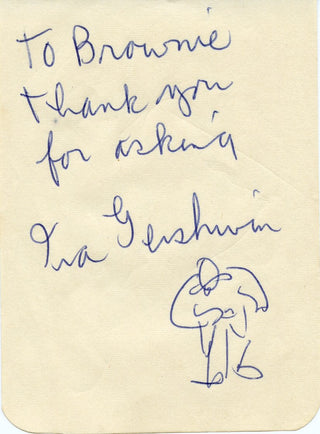 Gershwin, Ira. (1896–1983) Signed Sketch