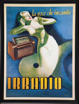 [Radio] Boccasile, Gino. (1901 - 1952) "Irradio - La voce che incanta" - Original 1939 Poster