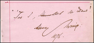 [Film &amp; Theatre] Irving, Henry. (1838-1905) Autograph Quotation from Hamlet