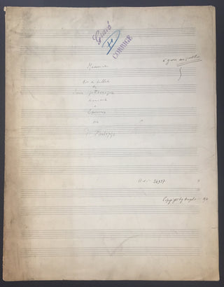 [Massenet, Jules. (1842–1912)] Philipp, Isidor. (1863–1958) Air de Ballet des Scènes Pittoresques, Manuscrit à 2 Pianos par I. Philipp - Autograph Musical Manuscript