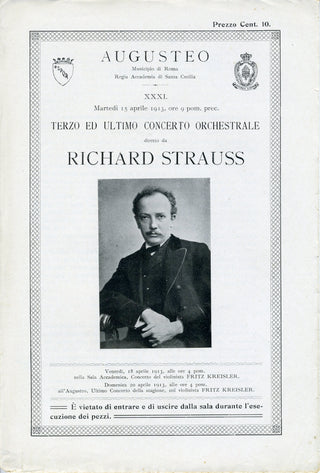 [Strauss, Richard. (1864–1949)] [Toscanini, Arturo. (1867–1957)] [Widor, Charles-Marie. (1844–1937)] [D'Indy, Vincent. (1851–1931)] [Mascagni, Pietro. (1862–1945)] [Walter, Bruno. (1876–1962)] [Mancinelli, Luigi. (1848–1921)] [Mengelberg, Willem. (1871–19