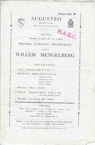 [Strauss, Richard. (1864–1949)] [Toscanini, Arturo. (1867–1957)] [Widor, Charles-Marie. (1844–1937)] [D'Indy, Vincent. (1851–1931)] [Mascagni, Pietro. (1862–1945)] [Walter, Bruno. (1876–1962)] [Mancinelli, Luigi. (1848–1921)] [Mengelberg, Willem. (1871–19