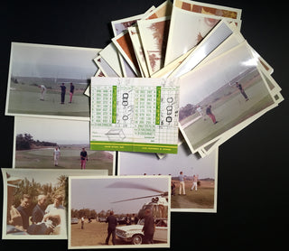 [Kennedy, John F. (1917–1963)] Golf Score Card and Original Photographs of the President golfing