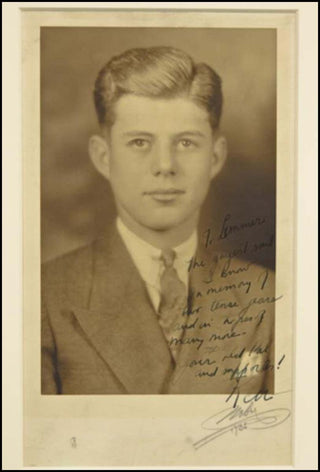 [History] Kennedy, John F. (1917–1963) The Earliest Known Signed Photograph of Kennedy, inscribed in high school  to his lifelong best friend, Lem.