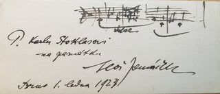 Janacek, Leos. (1854 - 1928) Autograph Musical Quotation, "The Cunning Little Vixen."